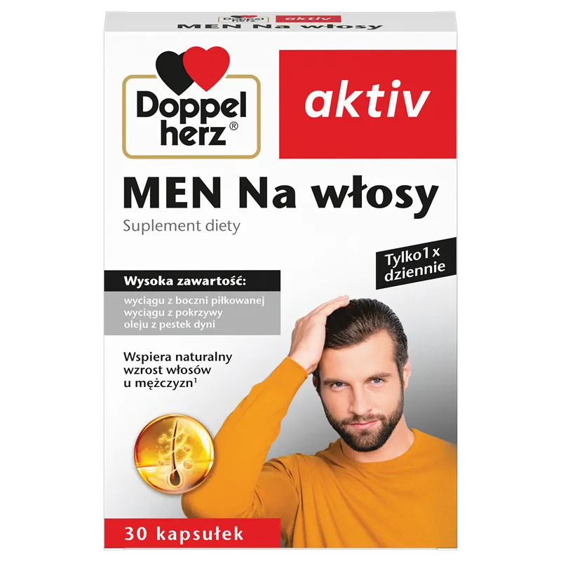 Doppelherz® aktiv MEN Na włosy, 30 kapsułek