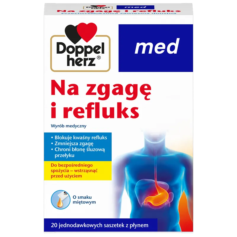 Doppelherz® med Na zgagę i refluks, 20 saszetek