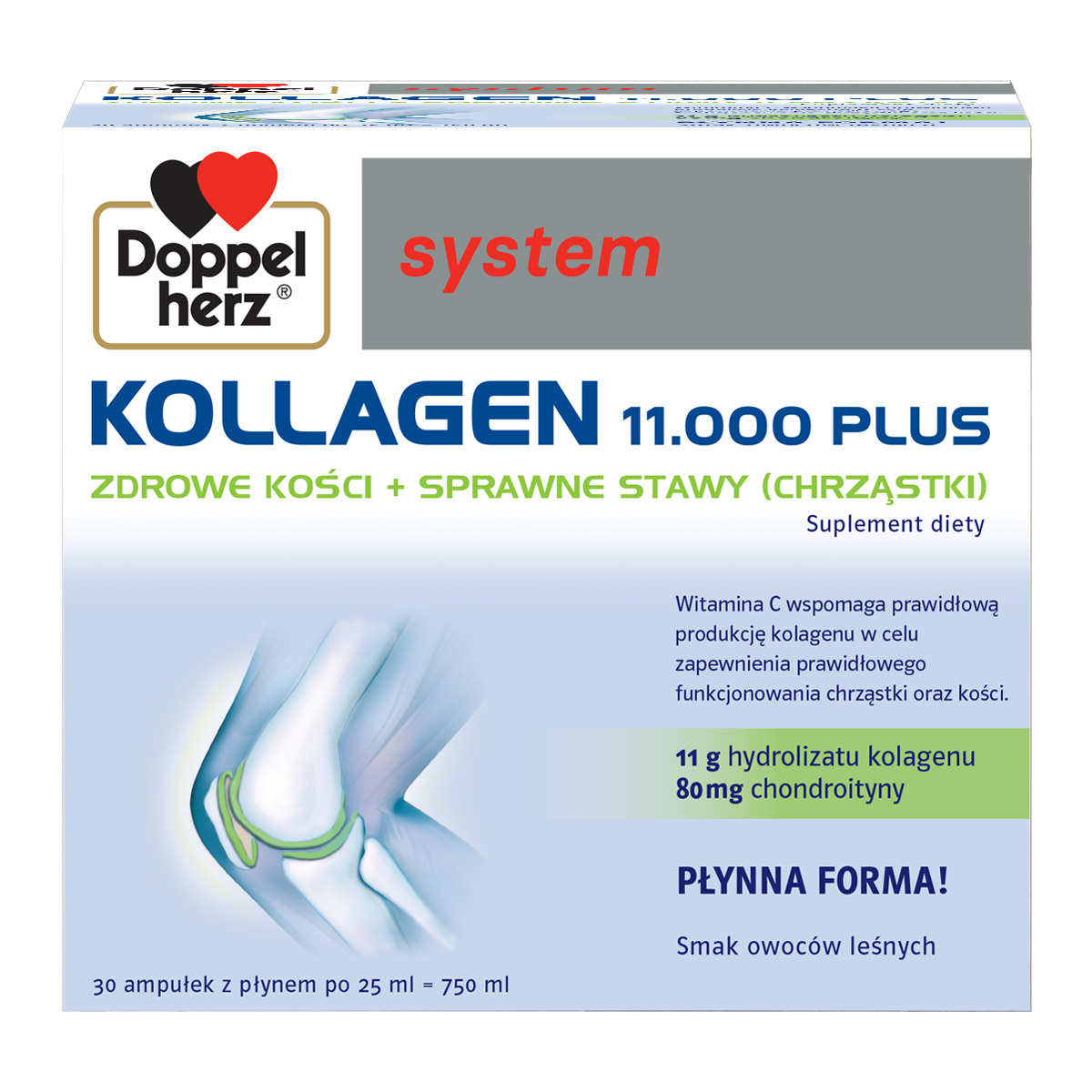 Doppelherz® system KOLLAGEN 11.000 PLUS, 30 ampułek po 25ml
