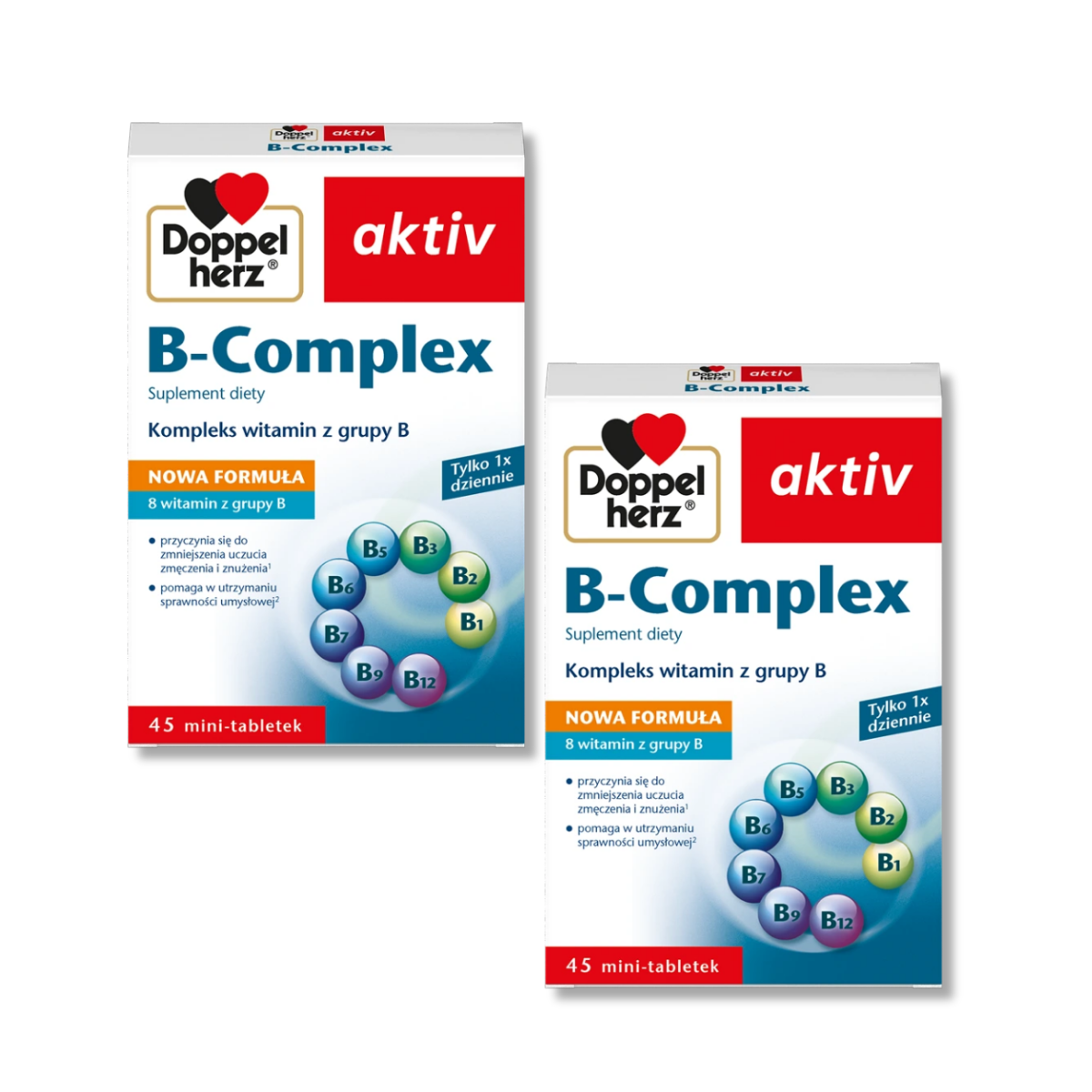 2x Doppelherz® aktiv B-Complex 2x45 tabletek ZESTAW