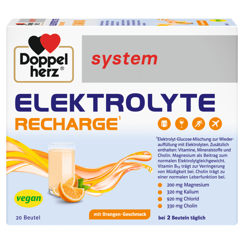 Doppelherz® system Elektrolity + witaminy B2, B5, B12 i cholina, 20 saszetek
